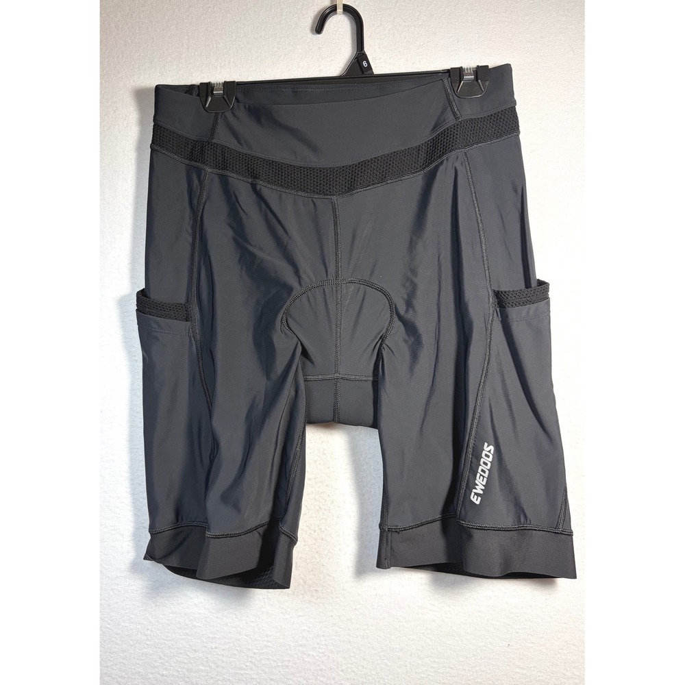 Ewedoos Cycling Shorts Mens XXL Black Excellent Padded Pockets Bike Compression